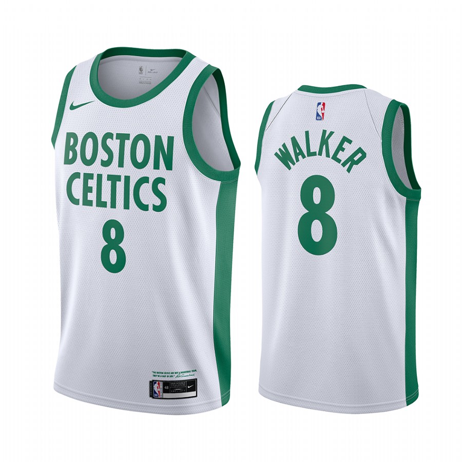 Men's Boston Celtics Kemba Walker #8 White 2020-21 New Uniform City Edition Jersey 2401GARE
